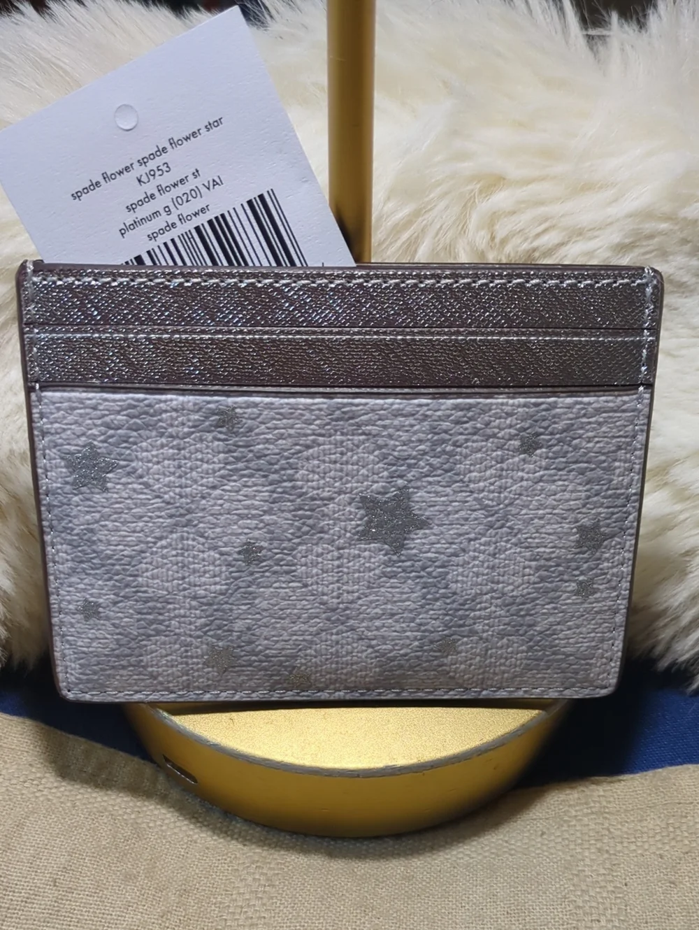 Kate Spade Silver Star Floral Spade Card     Holder NOW ONLY $75